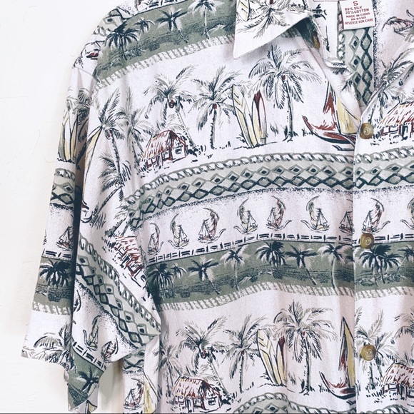 SUMMA Silk Cotton Hawaiian Aloha Surf Camp Shirt S - Picture 2 of 8